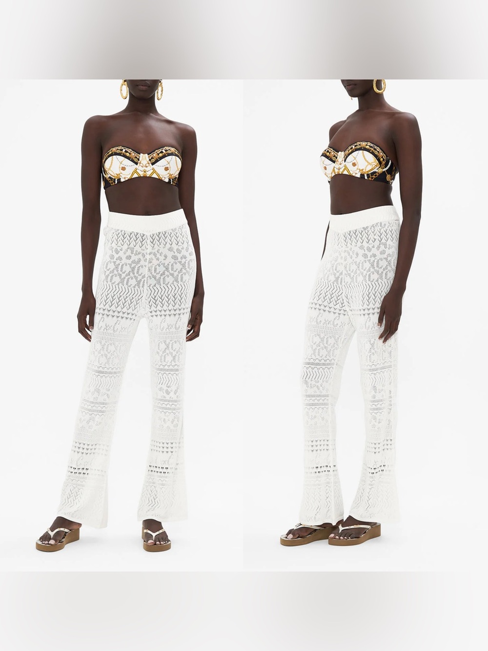 NWT CAMILLA Flared Pointelle Knit Pant
in “Sea Charm”